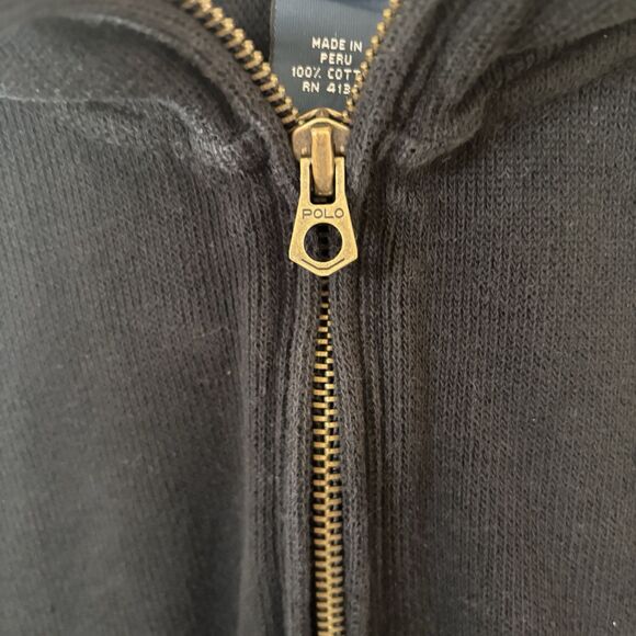 Polo Ralph Lauren Men Sweater Large 16/18 Blue 1/4 Zip Pullover Pony Logo Preppy - Picture 7 of 11